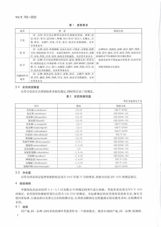 NY/T 743-2020 标准预览