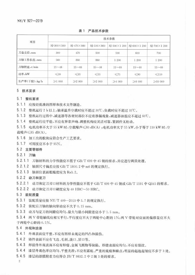 NY/T 927-2019 标准预览