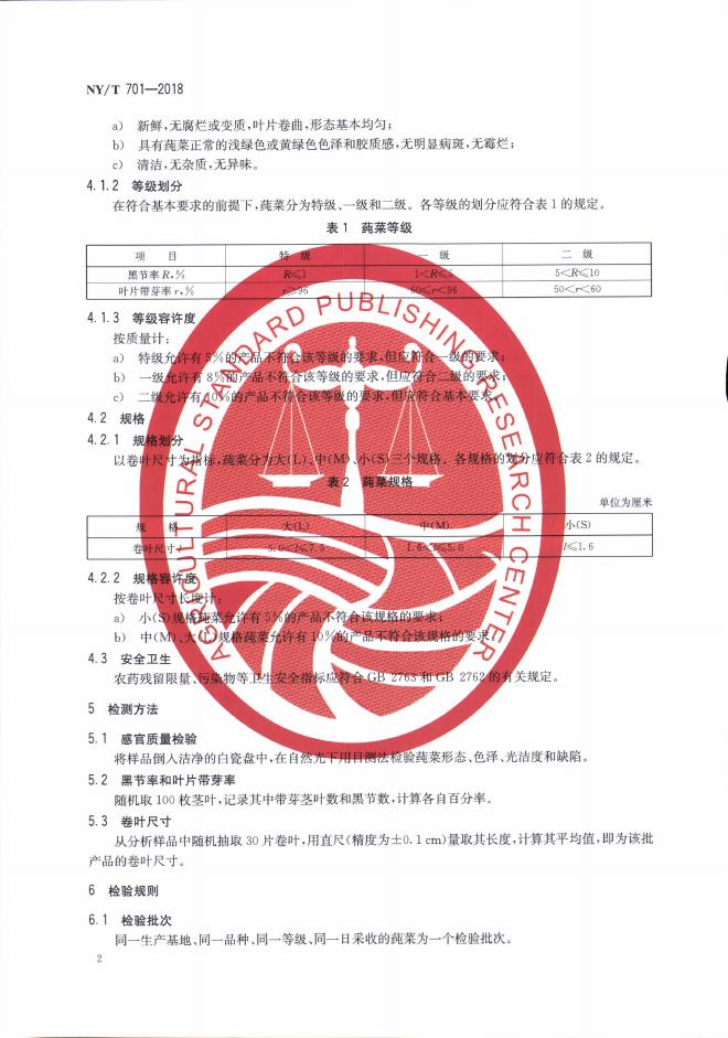 NY/T 701-2018 标准预览