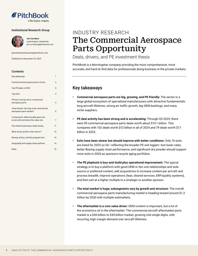 PitchBook：2025年商用航空航天零部件市场机遇报告（英文版）