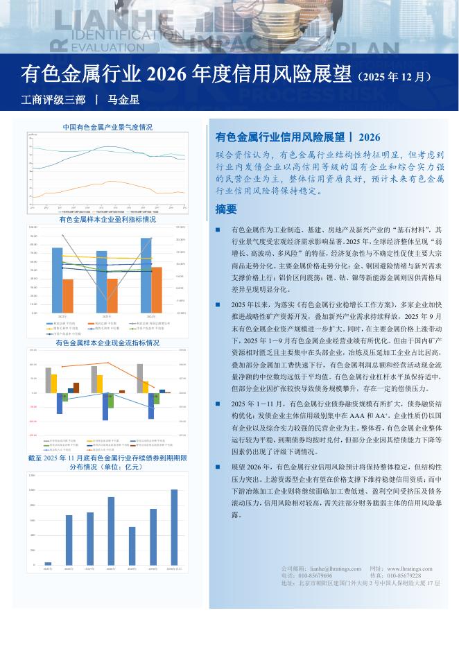 联合资信：有色金属行业2026年度信用风险展望（2025年12月）