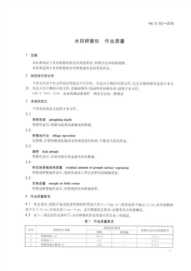 NY/T 501-2016 标准预览