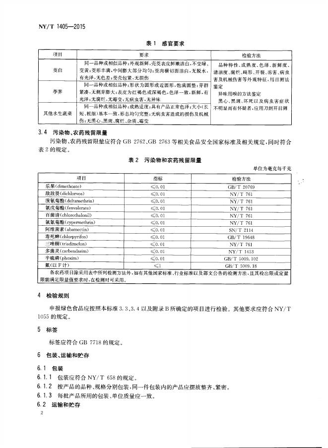 NY/T 1405-2015 标准预览