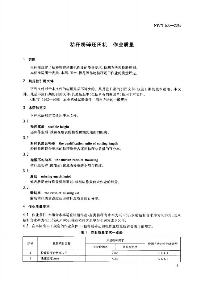 NY/T 500-2015 标准预览