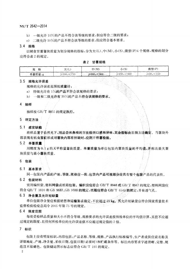 NY/T 2642-2014 标准预览