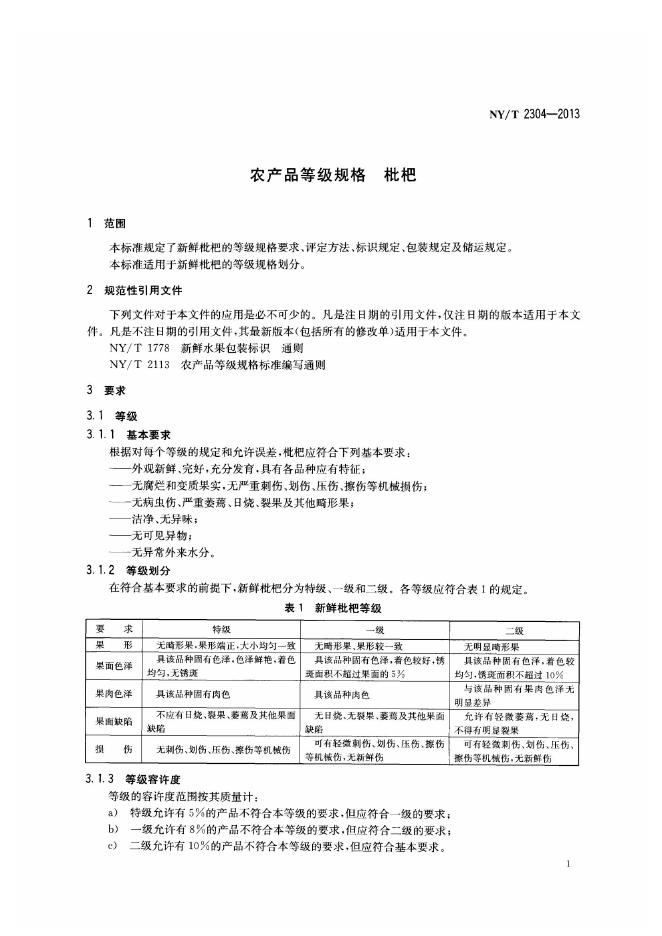 NY/T 2304-2013 标准预览