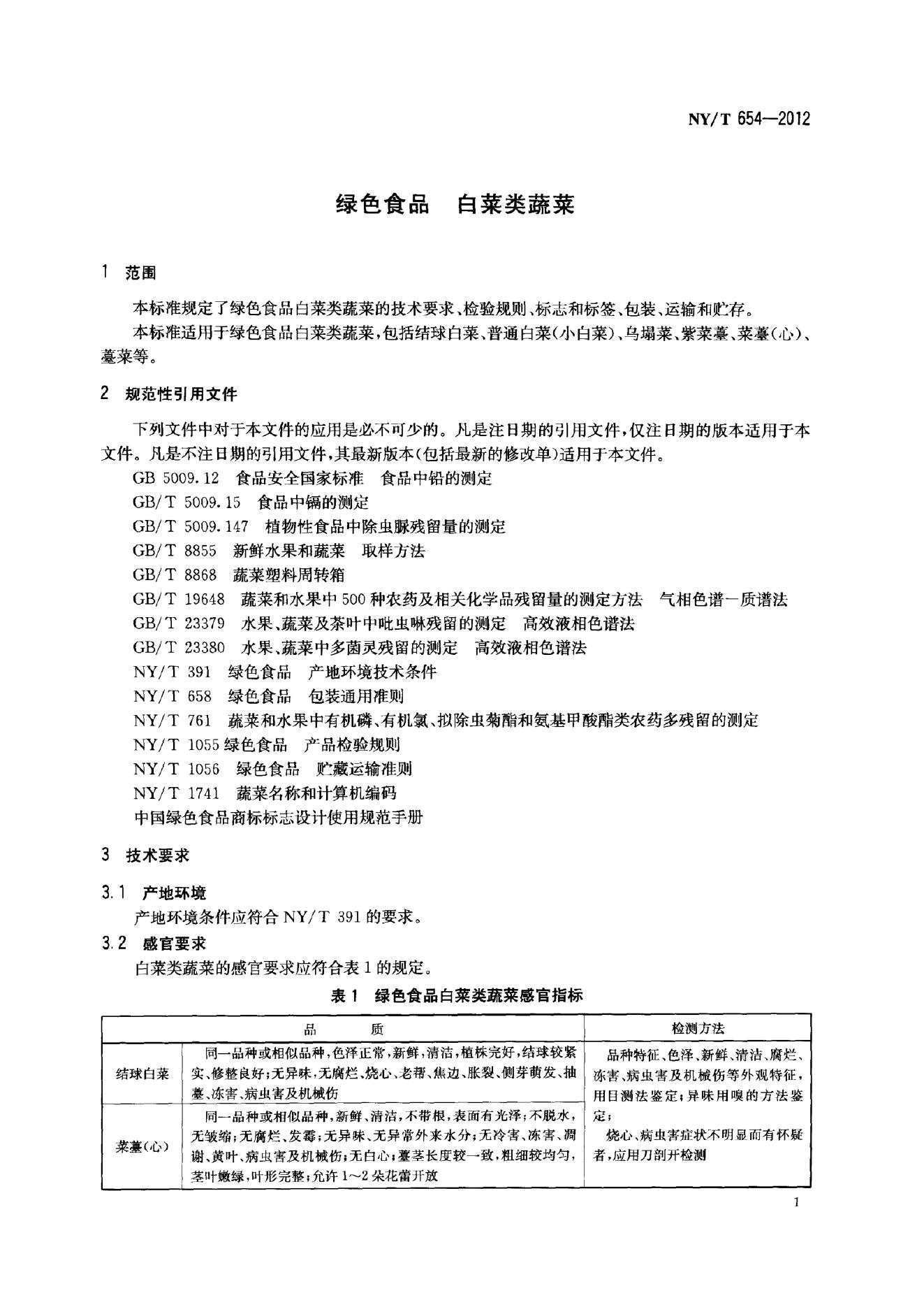 NY/T 654-2012 标准预览