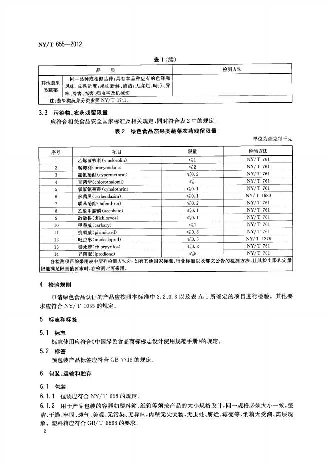 NY/T 655-2012 标准预览