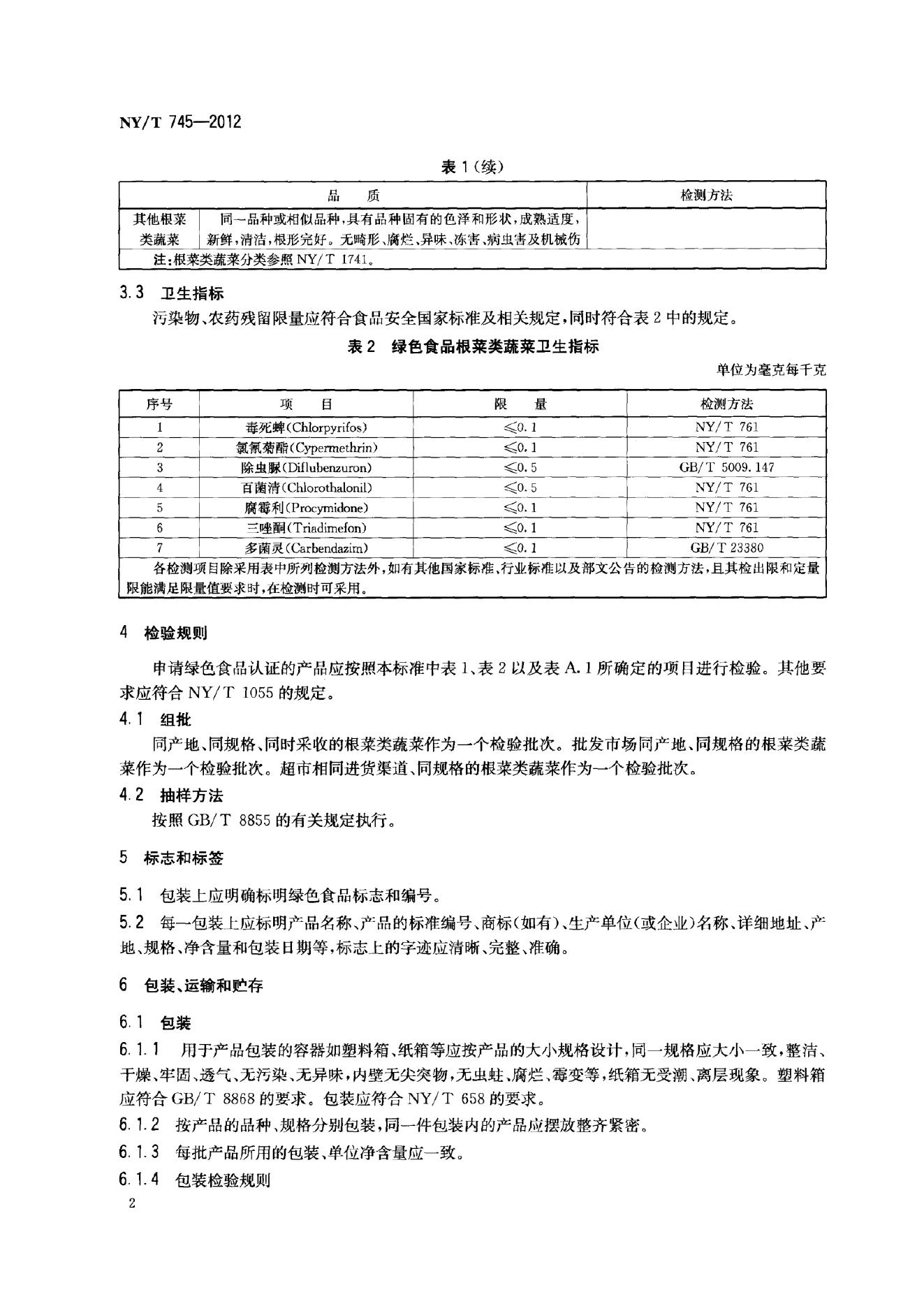 NY/T 745-2012 标准预览