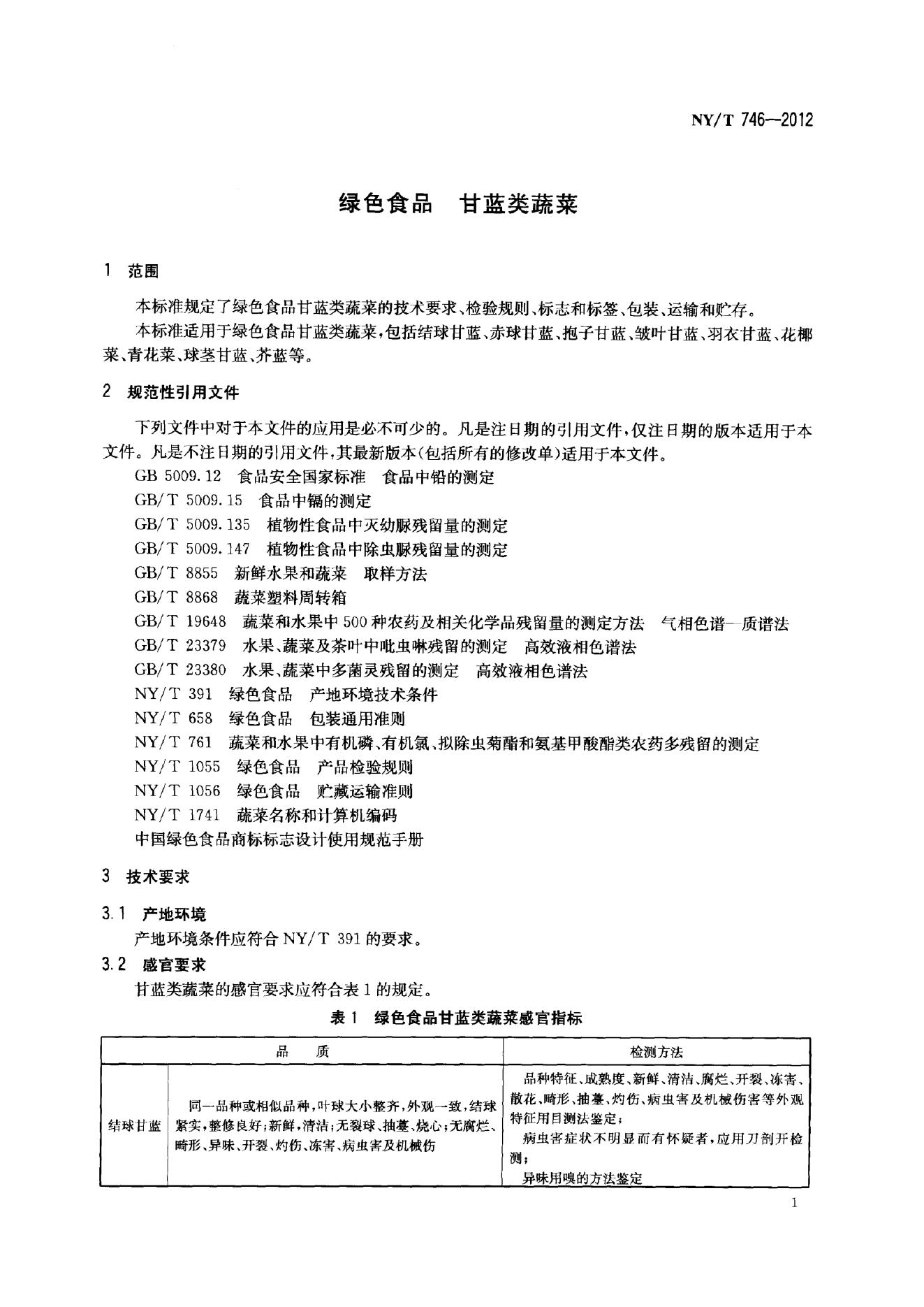 NY/T 746-2012 标准预览