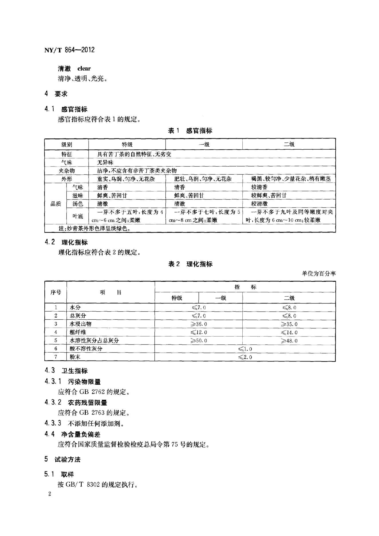 NY/T 864-2012 标准预览