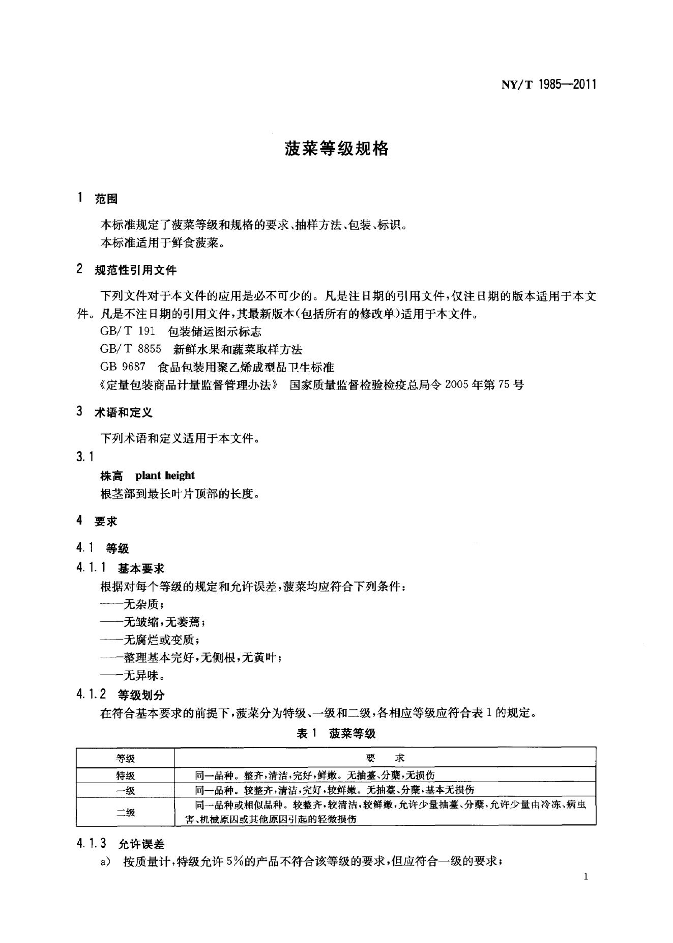 NY/T 1985-2011 标准预览