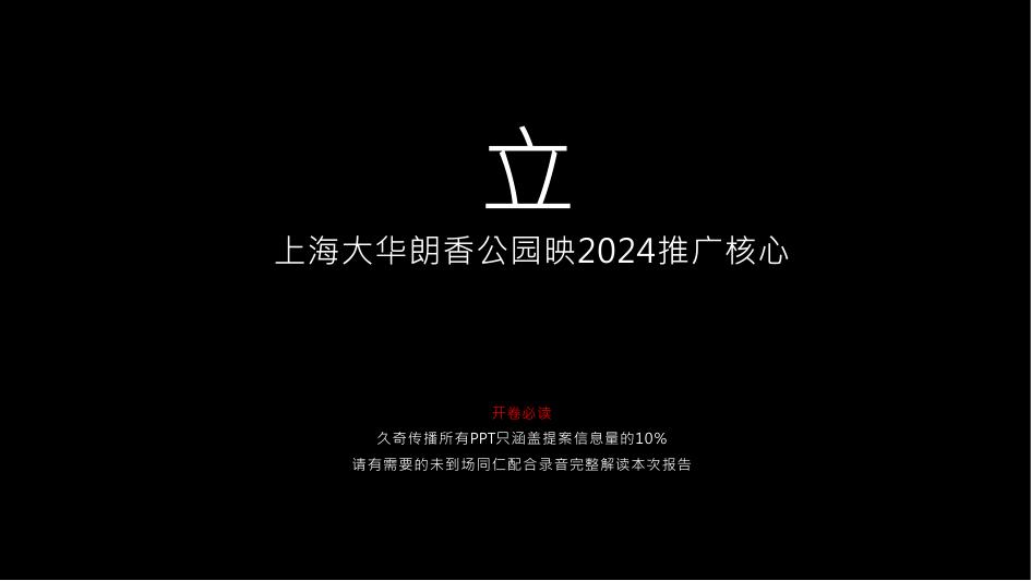 上海大华朗香公园映2024推广核心方案