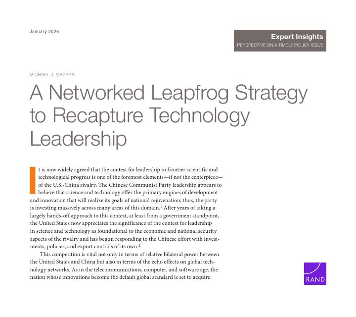 Rand兰德：2026年网络化赶超策略以重新获得技术领导地位报告（英文版）