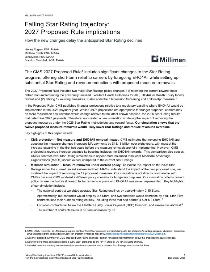 Milliman：流星评级轨迹：2027年提议规则的影响白皮书（英文版）