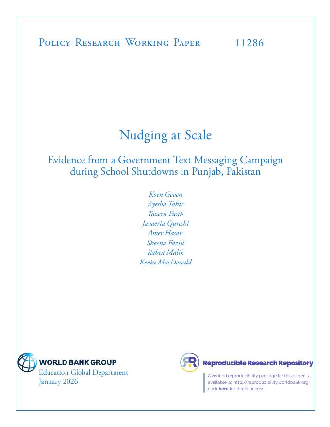 世界银行：大规模推动：巴基斯坦旁遮普省学校停课期间政府短信活动的证据（英文版）