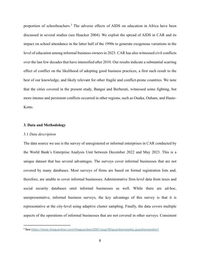 世界银行：拥有受过更多教育的业主的非正式企业是否采用更好的商业实践？来自中非共和国的证据（英文版）_第10页