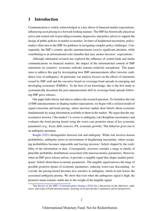 国际货币基金组织：与市场对话：国际货币基金组织的公告在投资者信心中的作用（英文版）