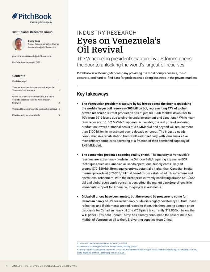 PitchBook：2026年分析师笔记：关注委内瑞拉的石油复兴报告（英文版）