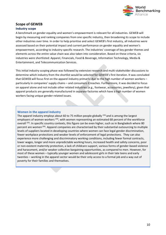 世界基准联盟（WBA）：2020年性别基准基线评估和2021年性别基准的草案方法论报告（英文版）_第10页