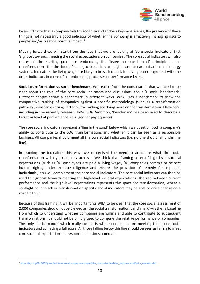 世界基准联盟（WBA）：2020年社会变革反馈报告（英文版）_第10页