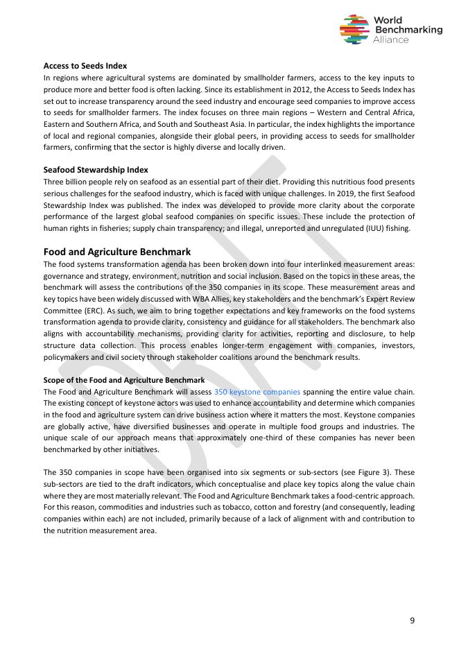 世界基准联盟（WBA）：2020年食品和农业基准方法草案报告（英文版）_第9页