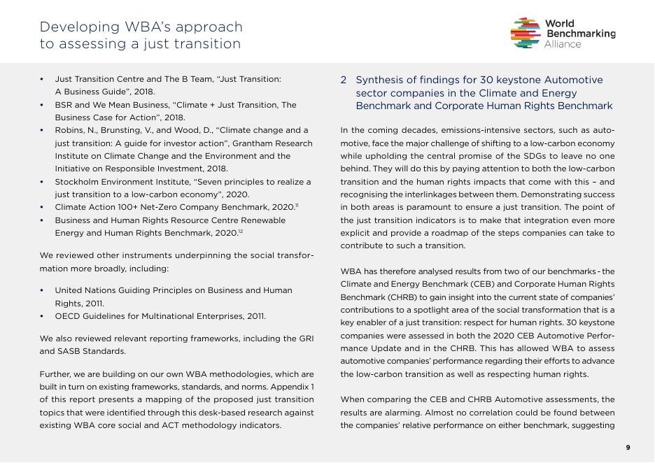 世界基准联盟（WBA）：2021年公正转型评估：我们对公正转型的评估方法报告（英文版）_第9页