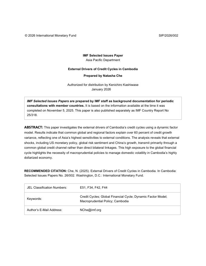 国际货币基金组织：柬埔寨信贷周期的外部驱动因素（英文版）_第2页