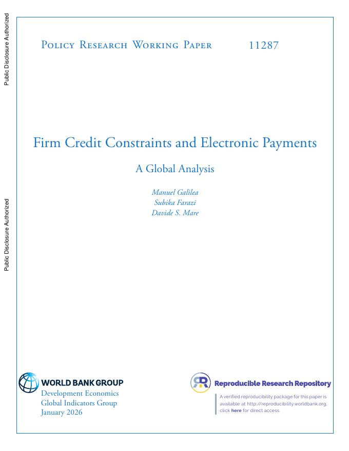 世界银行：企业信贷约束与电子支付：全球分析（英文版）