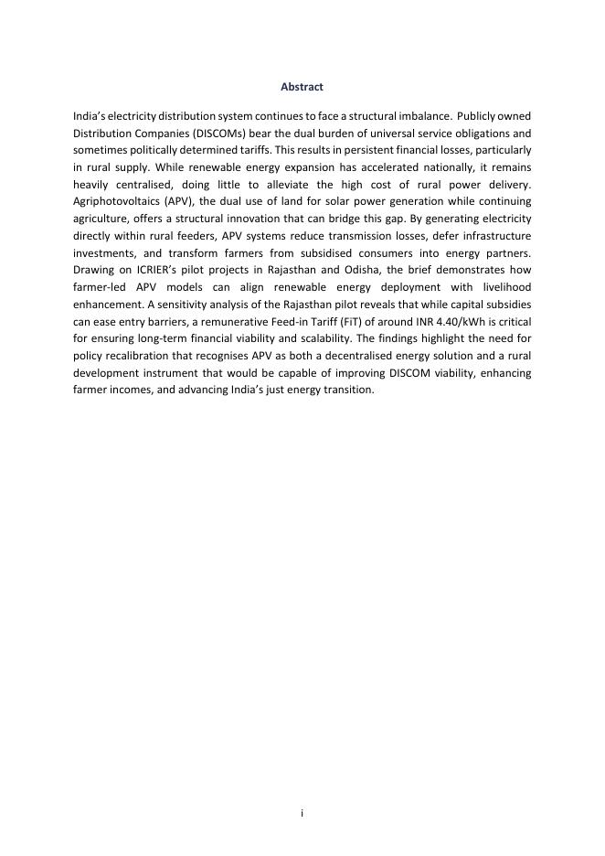 印度国际经济关系研究理事会（ICRIER）：将农民从安纳达塔转变为乌尔贾达塔：农业光伏作为印度能源转型和农村生计的双重用途解决方案（英文版）_第4页