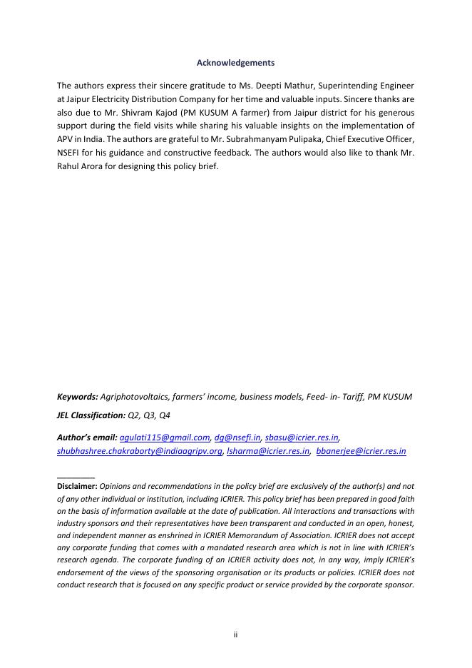 印度国际经济关系研究理事会（ICRIER）：将农民从安纳达塔转变为乌尔贾达塔：农业光伏作为印度能源转型和农村生计的双重用途解决方案（英文版）_第5页