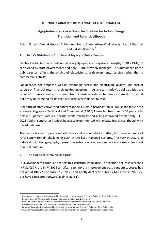 印度国际经济关系研究理事会（ICRIER）：将农民从安纳达塔转变为乌尔贾达塔：农业光伏作为印度能源转型和农村生计的双重用途解决方案（英文版）_第7页