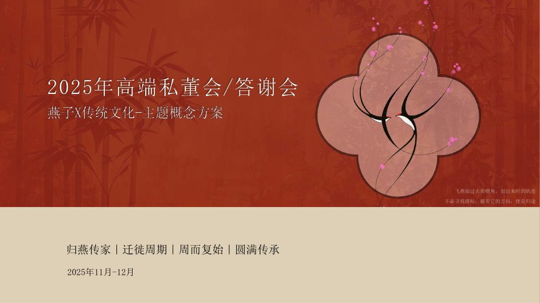 2025年高端私董会/答谢会燕子X传统文化-主题概念方案海报