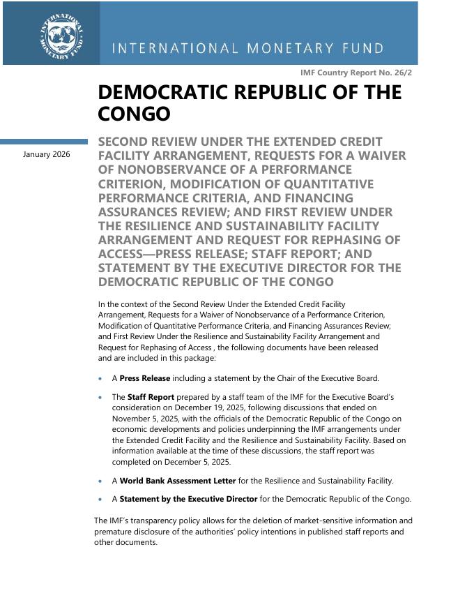 国际货币基金组织：2026年刚果民主共和国：扩大信贷安排下的第二次审查报告（英文版）