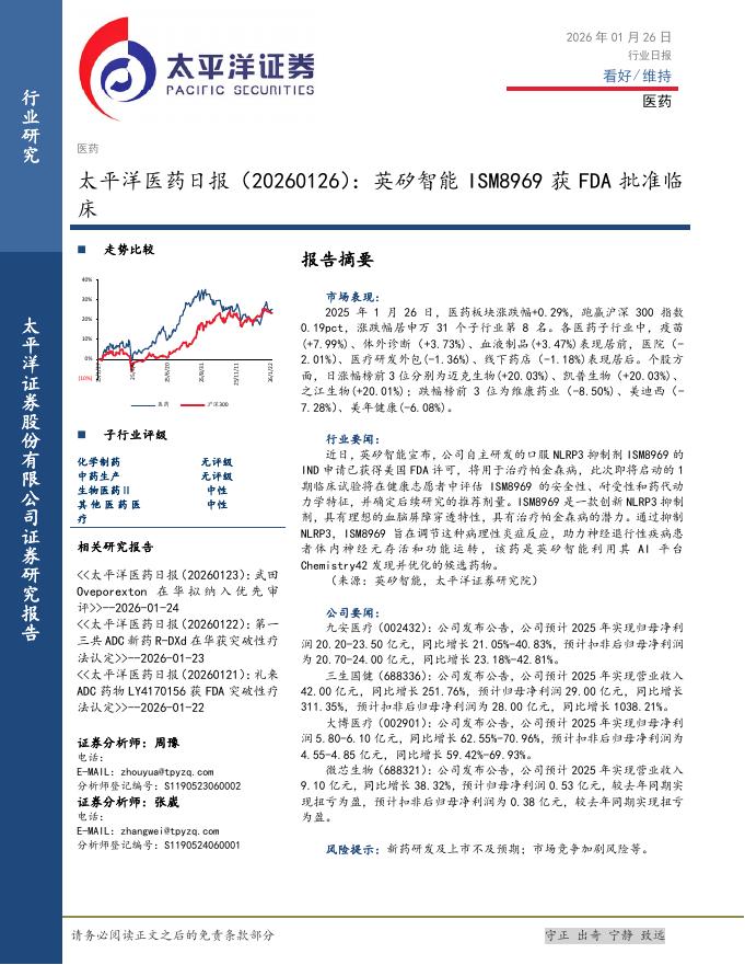 太平洋证券：医药日报：英矽智能ISM8969获FDA批准临床海报