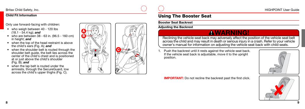 BRITAX® SecureGuard® PLUS儿童汽车安全座椅用户手册_第7页