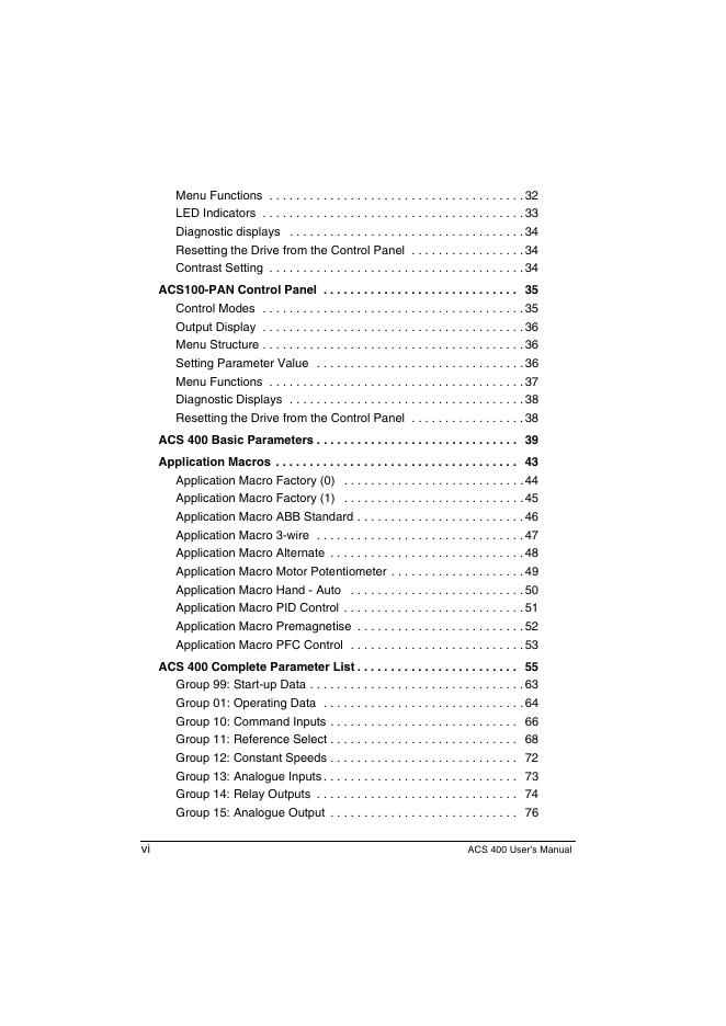 Drive Low Voltage AC Drives ACS 400 User’s Manual_第8页