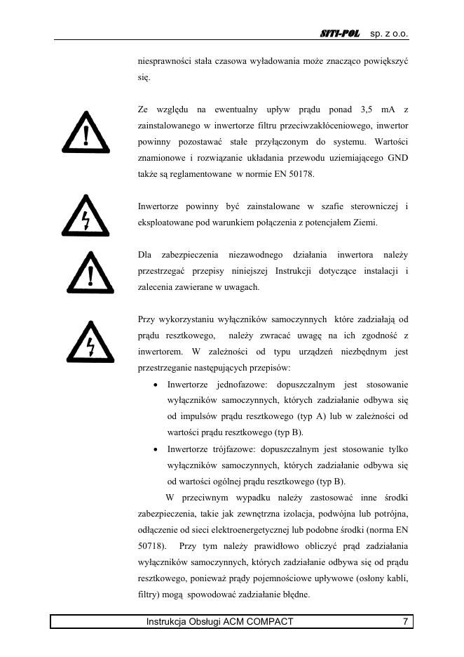 SITI-POL sp. z o.o. Falownik ACM COMPACT_第7页