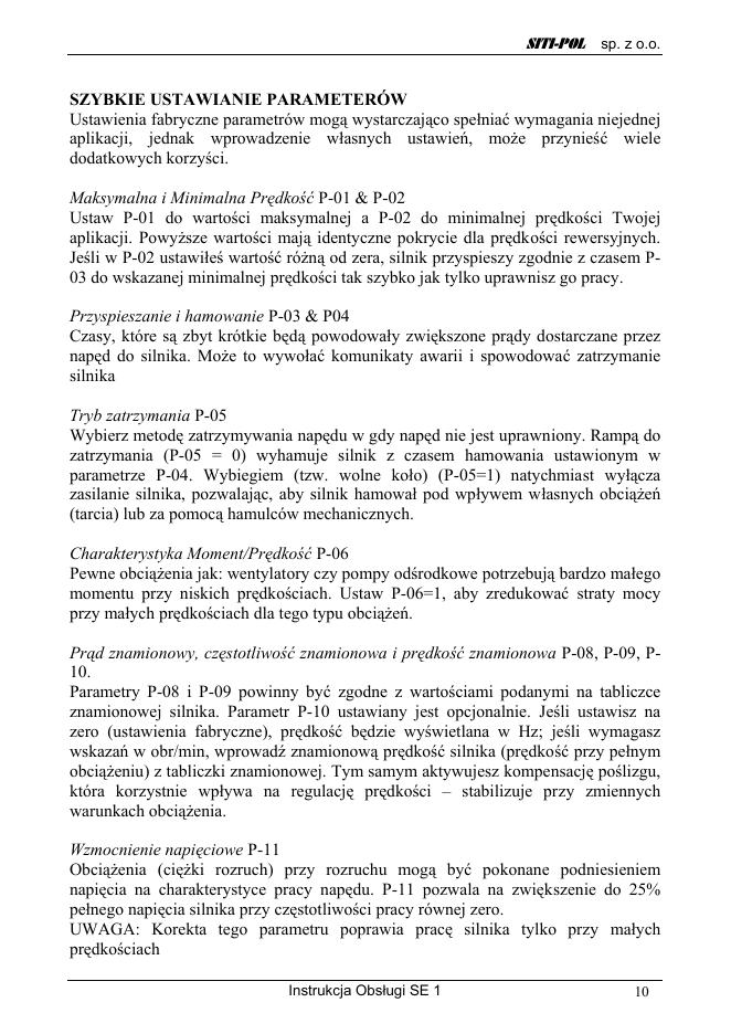 SITI-POL sp. z o.o. Falownik SE 1_第10页