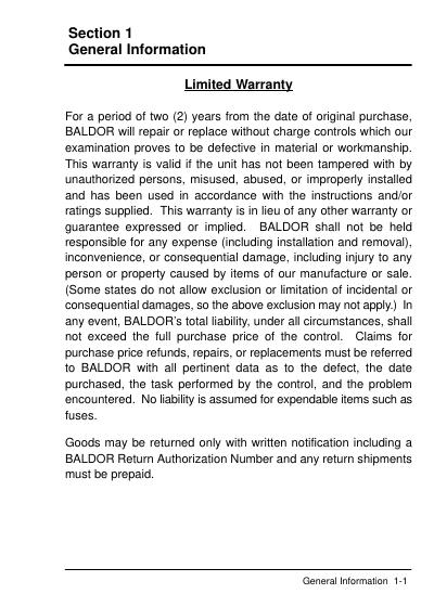 BALDOR Series 10 Inverter Control Installation and Operating Manual_第6页