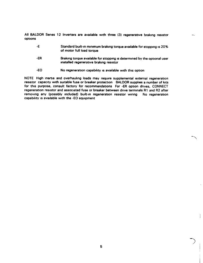 BALDOR SERIES 12 INVERTER OPERATING AND TECHNICAL MANUAL_第9页