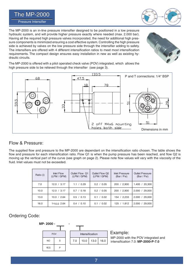 Scanwill-MP-Series The MP-Series of Hydraulic Pressure Intensiﬁers 技术资料（德）_第7页