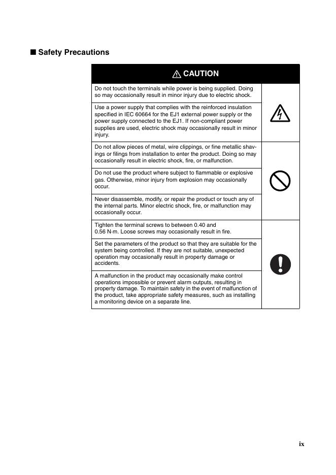 omron EJ1 Modular Temperature Controller User's Manual_第8页