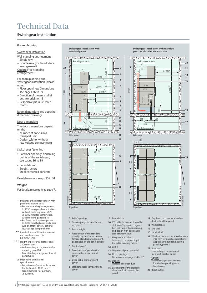 SIEMENS Switchgear Type 8DH10 up to 24 kV, Gas-Insulated, Extendable_第6页