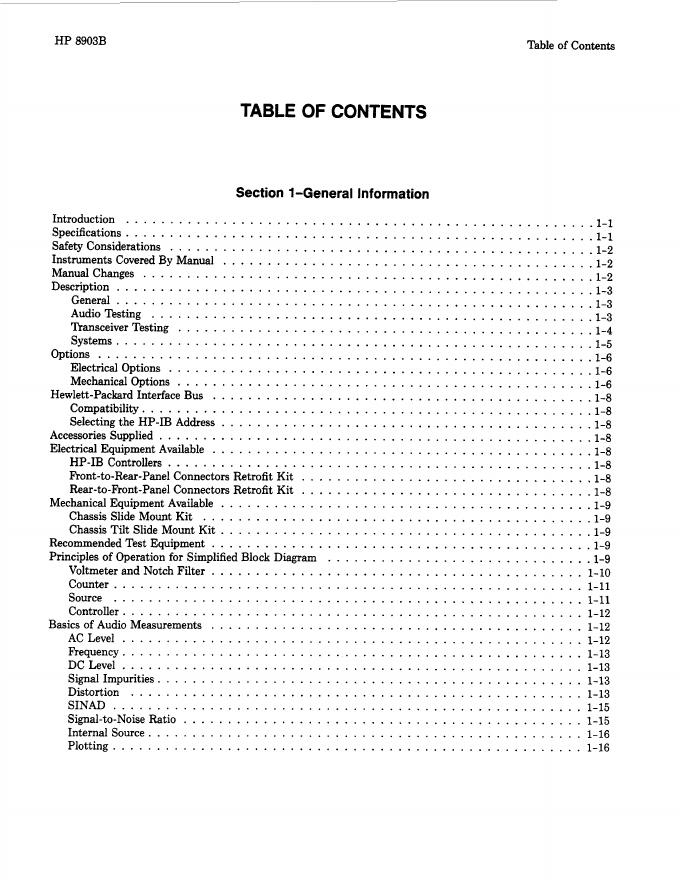 HP 8903B AUDIO ANALYZER Operation and Calibration Manual_第10页