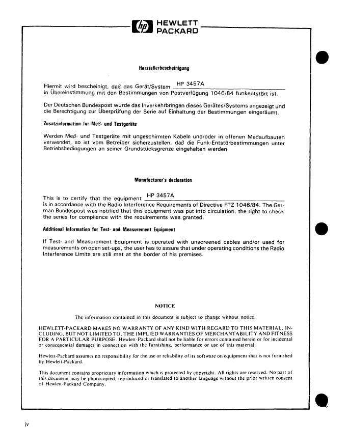 HEWLETT PACKARD HP 3457A Multimeter Service Manual_第6页