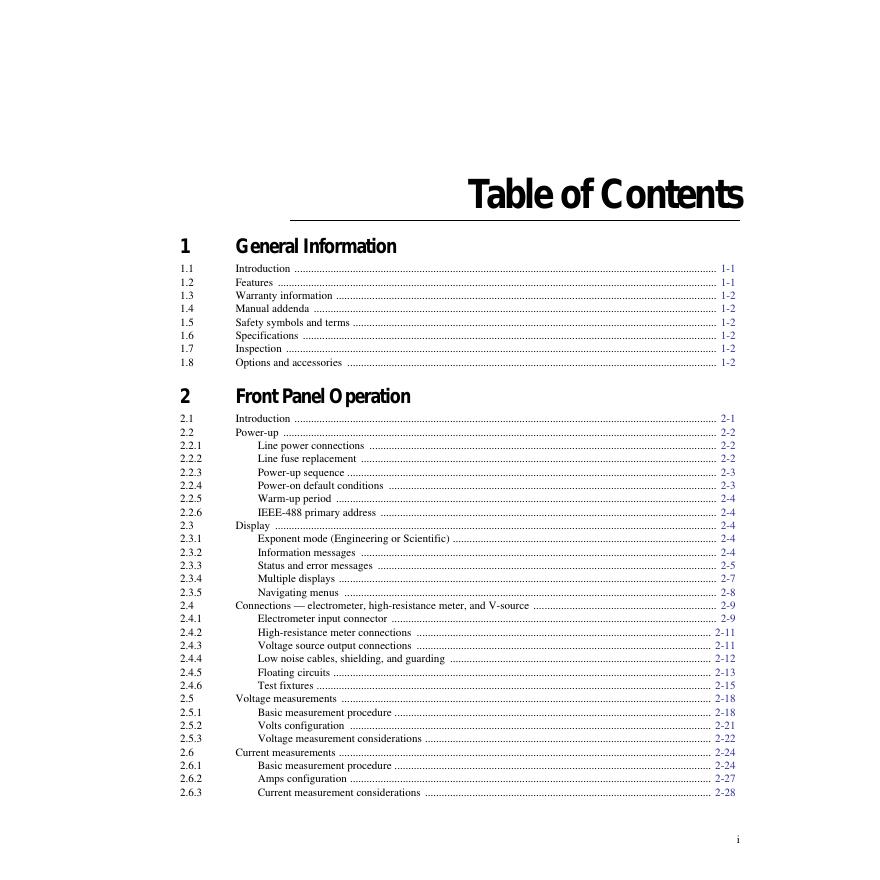 KEITHLEY 6517A Electrometer User's Manual_第7页
