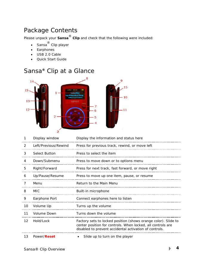 Sandisk Sansa Clip User’s Manual_第6页