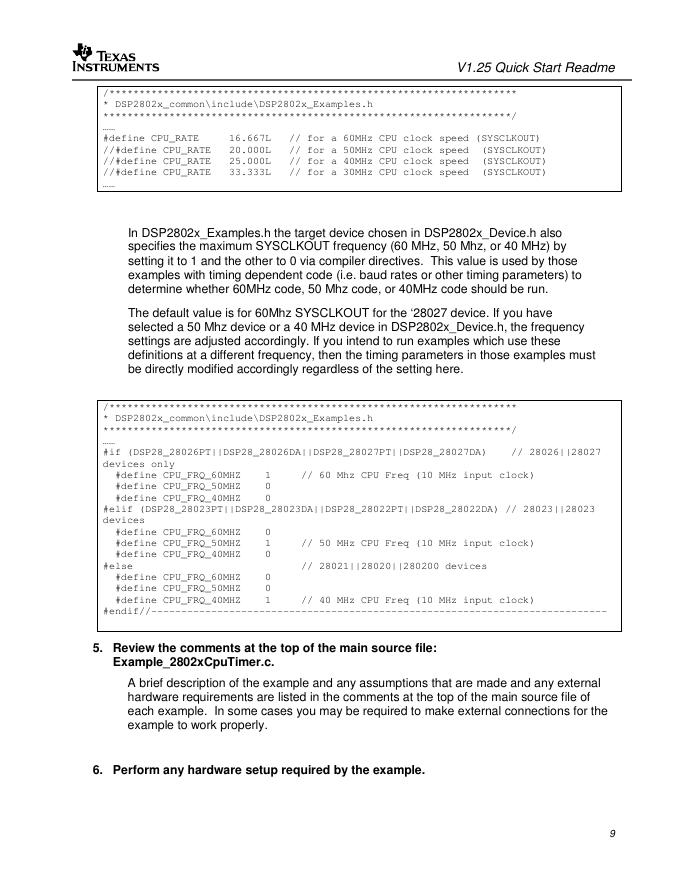 TEXAS INSTRUMENTS 2802x C/C Header Files and Peripheral Examples Quick Start_第9页