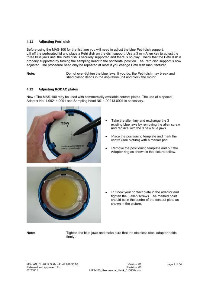 Operator’s Manual MAS-100 ™_第9页